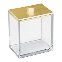 Load image into Gallery viewer, Modern Bathroom Jar with Lid for Cosmetics and Beauty Products - Clear/Gold