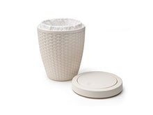 Load image into Gallery viewer, Rattan Round Bathroom Bin with Swing lid