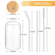 Load image into Gallery viewer, Premium Glass Cup with Bamboo Lids and Glass Straws