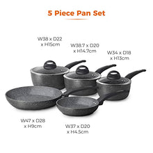 Load image into Gallery viewer, Tower Cerastone T81276 Forged 5 Piece Pan Set with Non-Stick Coating and Soft Touch Handles