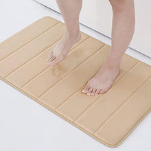 Load image into Gallery viewer, Smiry Memory Foam Bath Mat, 40 x 60 cm, Extra Soft Non-Slip Bathroom Mat, Super Absorbent Bath Mats for Bathroom Floor, Machine-Washable Dry Bath Rug Foot Mat, Beige