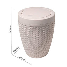 Load image into Gallery viewer, Rattan Round Bathroom Bin with Swing lid