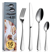 Load image into Gallery viewer, Cutlery Set, BEWOS 16-Piece Stainless Steel Flatware Set