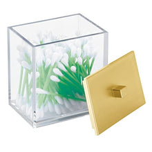 Load image into Gallery viewer, Modern Bathroom Jar with Lid for Cosmetics and Beauty Products - Clear/Gold