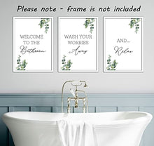 Load image into Gallery viewer, Bathroom Wall Art Set of 3 Unframed Prints