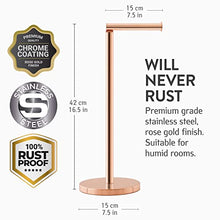 Load image into Gallery viewer, Toilet Paper Roll Holder, Rose Gold, 15x42 cm