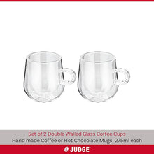 Load image into Gallery viewer, Double Walled Glass Tea/Coffee Cups, Set of 2, 275ml