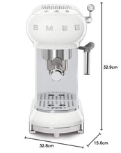 Load image into Gallery viewer, Smeg ECF01WHUK 50's retro style espresso coffee machine