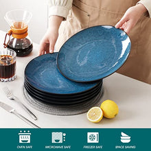 Load image into Gallery viewer, Bubble Blue Dinner Set, Reactive Glaze Dinnerware Tableware, 16-Piece D