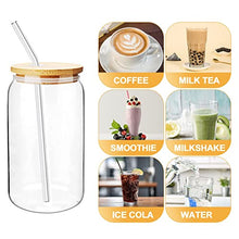 Load image into Gallery viewer, Premium Glass Cup with Bamboo Lids and Glass Straws