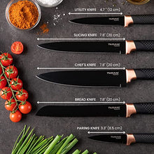 Load image into Gallery viewer, Kitchen Knife Block Set Copper 5 Piece Set