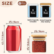 Load image into Gallery viewer, ComSaf 12 Pcs Glass Spice Jars with Bamboo Lids