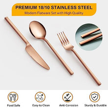 Load image into Gallery viewer, Velaze 24-Piece Rose Gold Silverware Set Cutlery Set