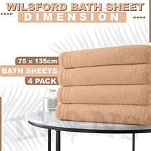 Load image into Gallery viewer, Bath Towels - Set of 4 Bathroom Large Bath Sheets, 100% Luxury Cotton