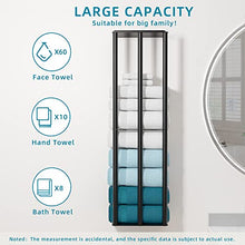 Load image into Gallery viewer, Towel Storage Wall Mounted, Rolled or Folded Towel Holder with 3 Bars