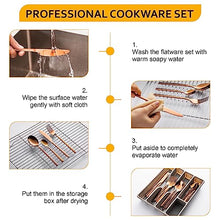 Load image into Gallery viewer, Velaze 24-Piece Rose Gold Silverware Set Cutlery Set