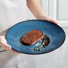 Load image into Gallery viewer, Bubble Blue Dinner Set, Reactive Glaze Dinnerware Tableware, 16-Piece D