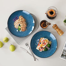 Load image into Gallery viewer, Bubble Blue Dinner Set, Reactive Glaze Dinnerware Tableware, 16-Piece D