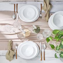 Load image into Gallery viewer, White Pure Glass Dinner Set - 24 Piece Oval Dinnerware Sets for 6 People