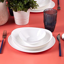 Load image into Gallery viewer, White Pure Glass Dinner Set - 24 Piece Oval Dinnerware Sets for 6 People
