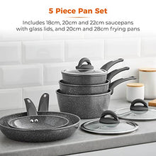Load image into Gallery viewer, Tower Cerastone T81276 Forged 5 Piece Pan Set with Non-Stick Coating and Soft Touch Handles