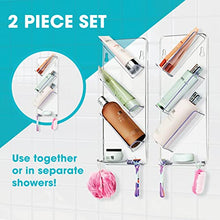 Load image into Gallery viewer, No Suction Cups or Screws, Rust Proof, Easy-Clean, Bathroom Shelf
