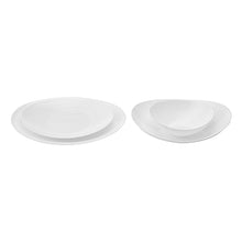 Load image into Gallery viewer, White Pure Glass Dinner Set - 24 Piece Oval Dinnerware Sets for 6 People
