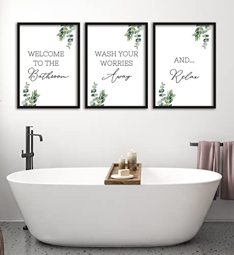 Bathroom Wall Art Set of 3 Unframed Prints