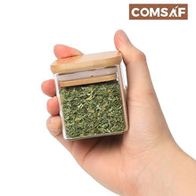 Load image into Gallery viewer, ComSaf 12 Pcs Glass Spice Jars with Bamboo Lids
