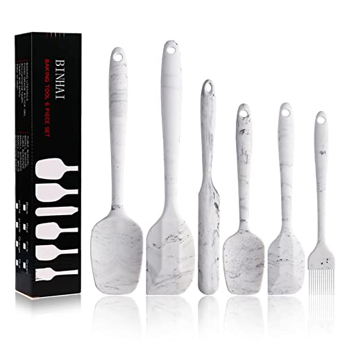 Silicone Spatula Set - Marble Pattern 6 Piece Non - Stick Rubber Spatula