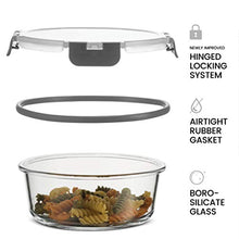 Load image into Gallery viewer, Glass Storage Containers with Hinged Locking Lid BPA Free for Meal Prep/Moving/Freezer/Oven
