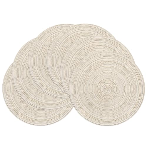 SHACOS Set of 6 Round Woven Placemats