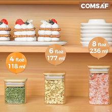 Load image into Gallery viewer, ComSaf 12 Pcs Glass Spice Jars with Bamboo Lids
