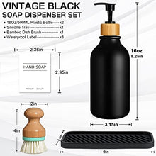 Load image into Gallery viewer, Black Hand and Dish Soap Dispenser Set with Tray
