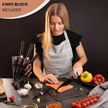 Load image into Gallery viewer, Kitchen Knife Block Set Copper 5 Piece Set
