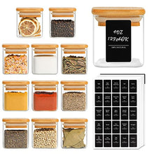 Load image into Gallery viewer, ComSaf 12 Pcs Glass Spice Jars with Bamboo Lids
