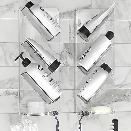 No Suction Cups or Screws, Rust Proof, Easy-Clean, Bathroom Shelf