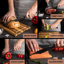 Load image into Gallery viewer, Kitchen Knife Block Set Copper 5 Piece Set
